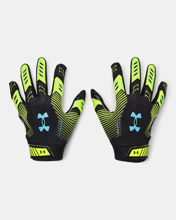 Boys' UA F9 Nitro Printed Football Gloves, Black, pdpMainDesktop image number 0